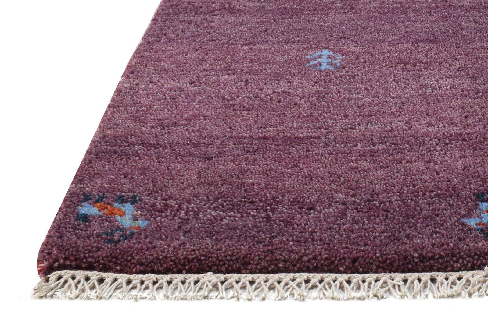 1' X 2' Rug Wool Purple Southwestern Hand Knotted Gabbeh Tribal Small Carpet 