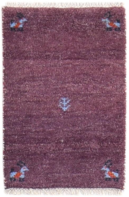 1' X 2' Rug Wool Purple Southwestern Hand Knotted Gabbeh Tribal Small Carpet 