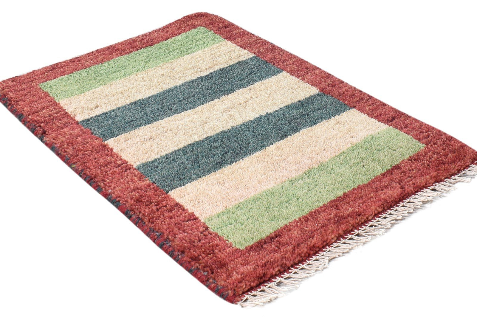 Multi Color Wool Rug 1X2 Southwestern Hand Knotted Gabbeh Tribal Small Carpet 