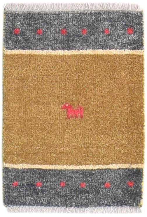 1' X 2' Rug Wool Brown Southwestern Hand Knotted Gabbeh Tribal Small Carpet 