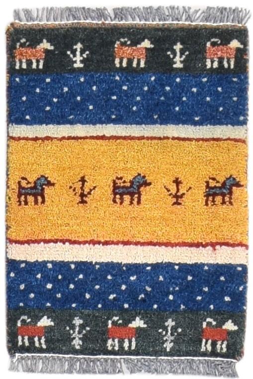 1X2 Rug Wool Multi Color Southwestern Hand Knotted Gabbeh Tribal Small Carpet 