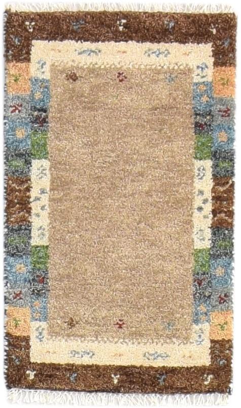 1' X 2' Rug Wool Beige Southwestern Hand Knotted Gabbeh Tribal Small Carpet 