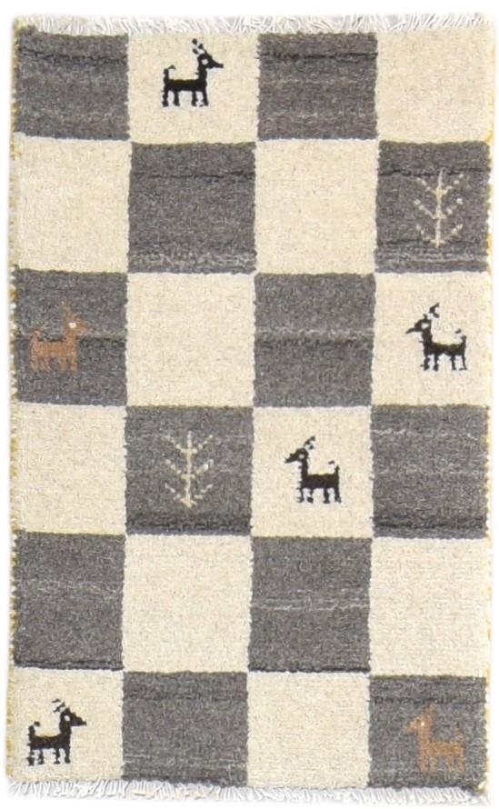 Hand Knotted Grey Wool Rug 2' X 2' Southwestern Gabbeh Tribal Small Carpet 