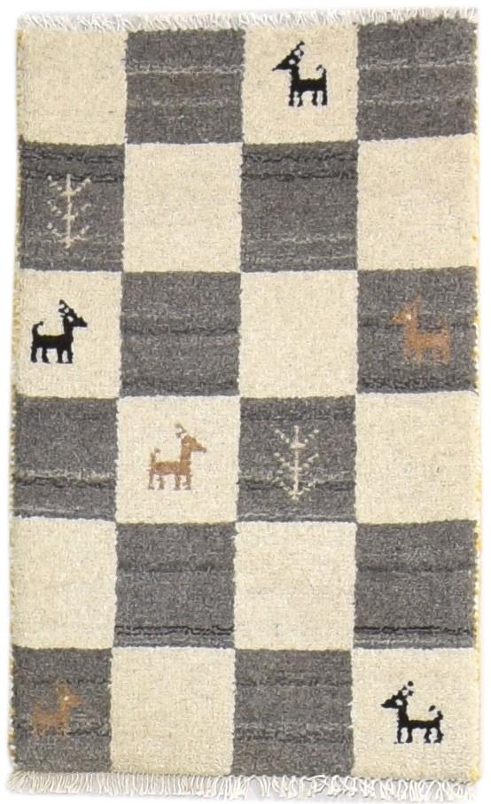 Wool Grey Rug 2' X 2' Southwestern Hand Knotted Gabbeh Tribal Small Carpet 