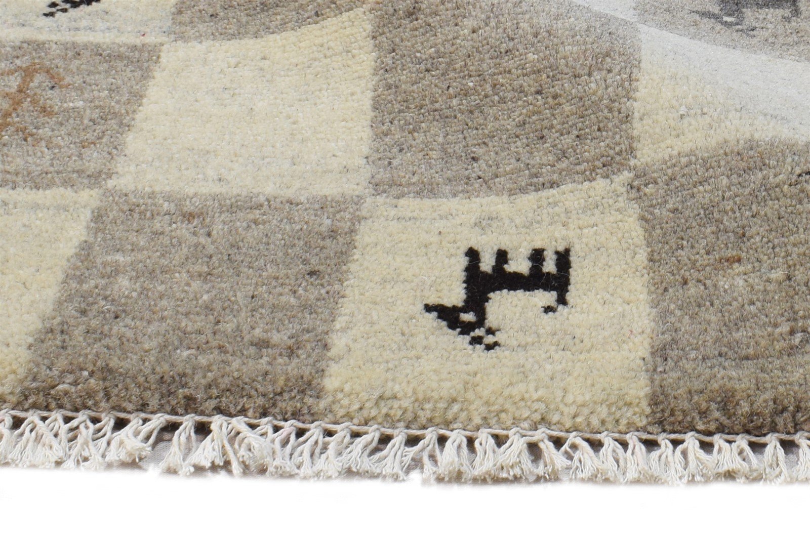 Grey Wool Rug 2' X 2' Southwestern Hand Knotted Gabbeh Tribal Small Carpet 