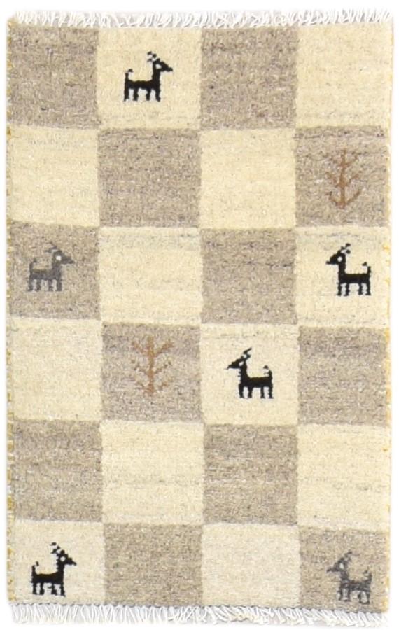 Grey Wool Rug 2' X 2' Southwestern Hand Knotted Gabbeh Tribal Small Carpet 