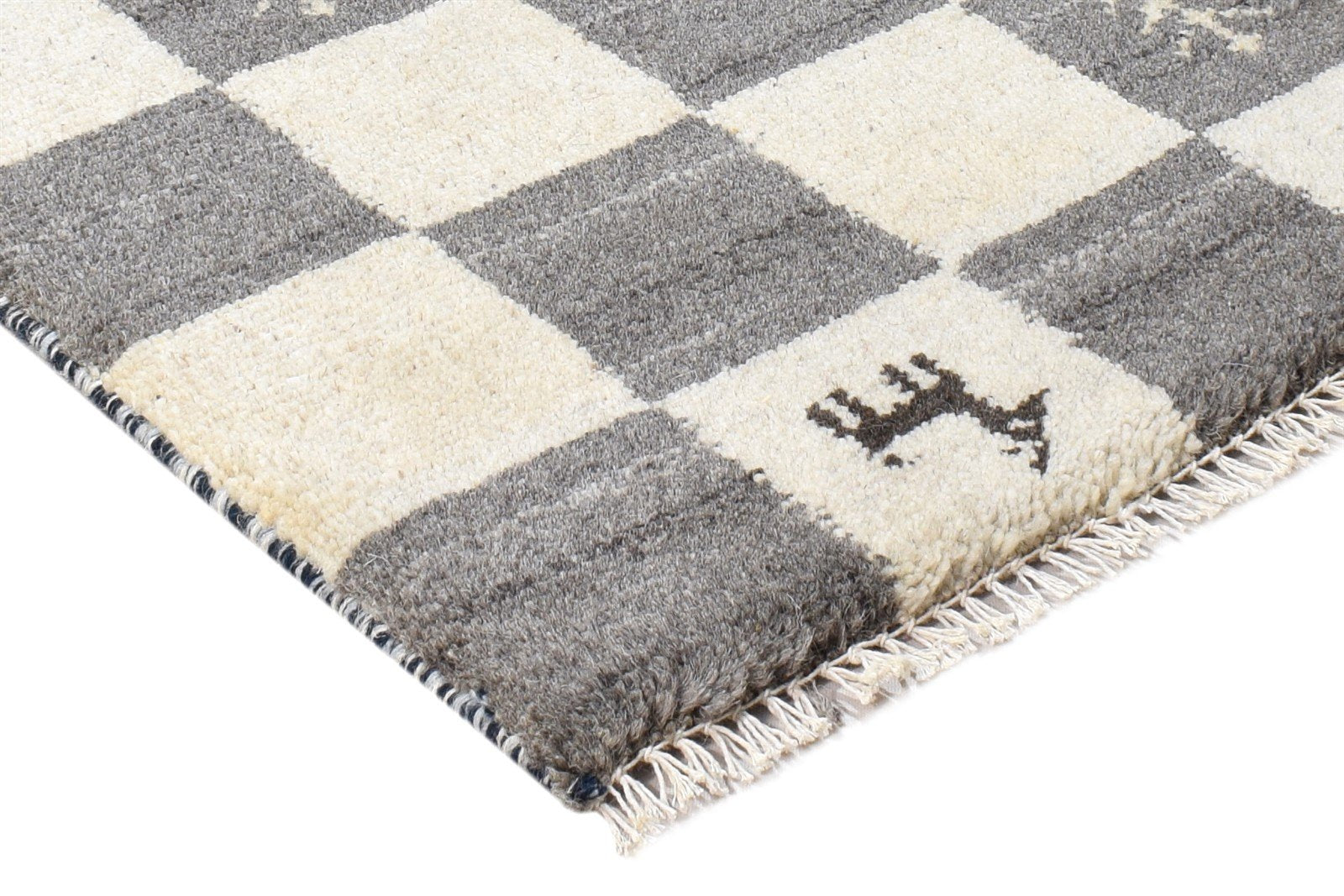 Grey Wool Rug 2' X 2' Southwestern Hand Knotted Gabbeh Tribal Small Carpet 