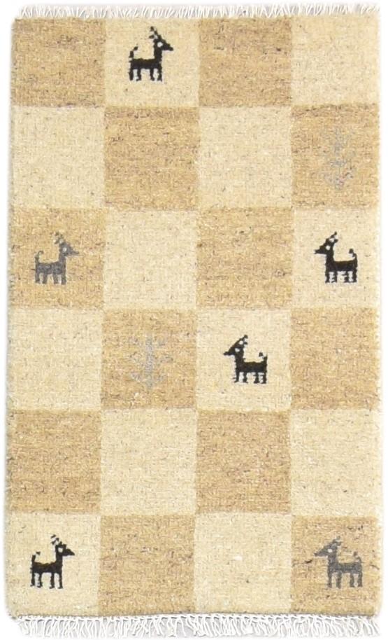 Wool Brown Rug 2' X 2' Southwestern Hand Knotted Gabbeh Tribal Small Carpet 