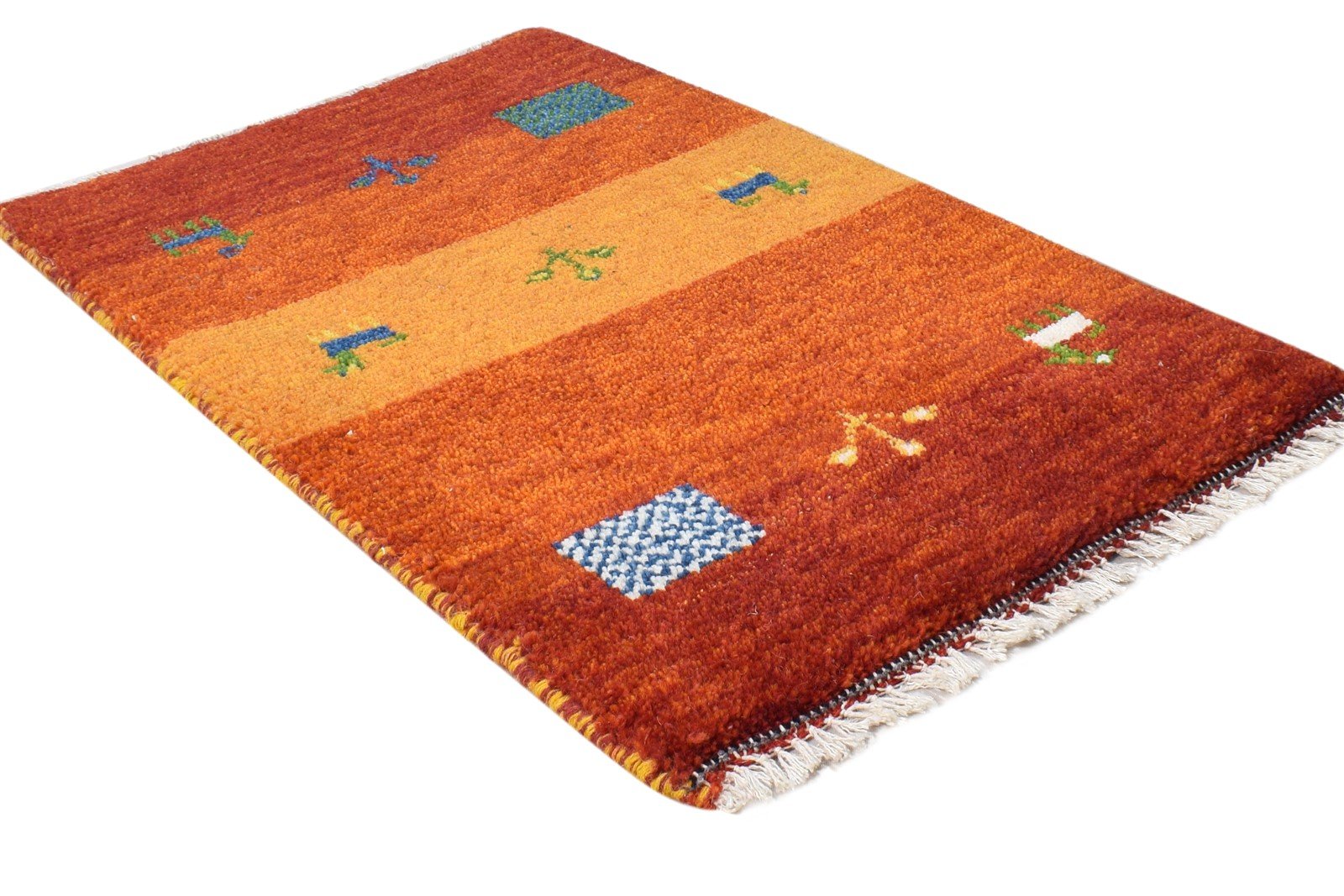 Wool Rust Rug 2' X 2' Southwestern Hand Knotted Gabbeh Tribal Small Carpet 