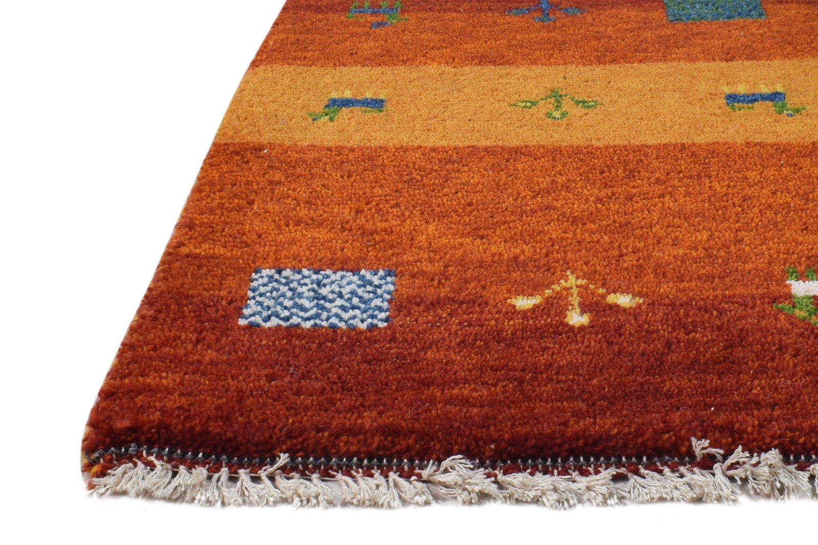 Wool Rust Rug 2' X 2' Southwestern Hand Knotted Gabbeh Tribal Small Carpet 