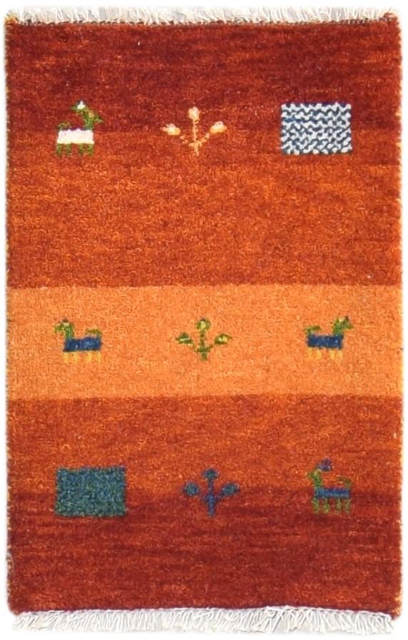 Wool Rust Rug 2' X 2' Southwestern Hand Knotted Gabbeh Tribal Small Carpet 