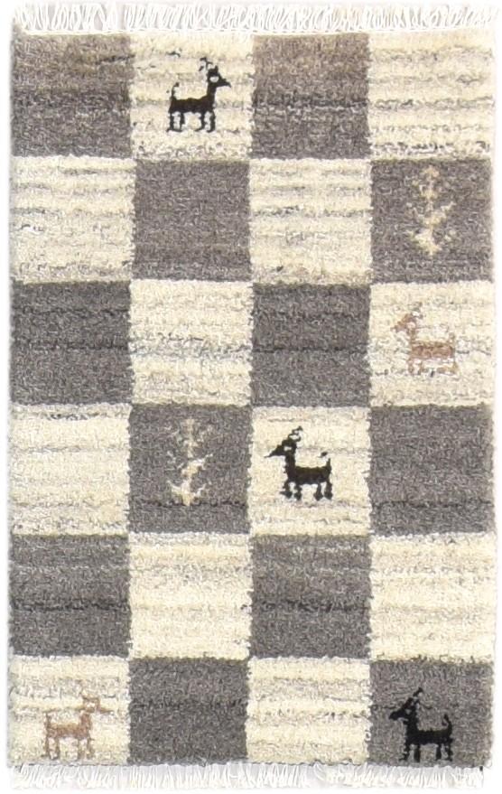 2' X 2' Rug Wool Grey Southwestern Hand Knotted Gabbeh Tribal Small Carpet 