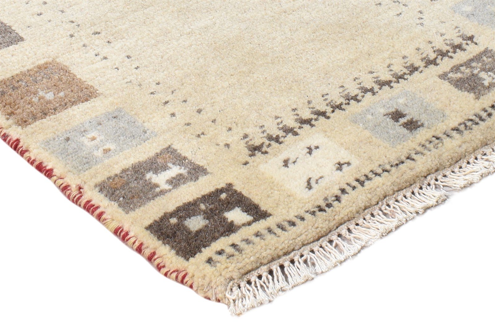 Beige Wool Rug 2' X 3' Southwestern Hand Knotted Gabbeh Tribal Small Carpet 