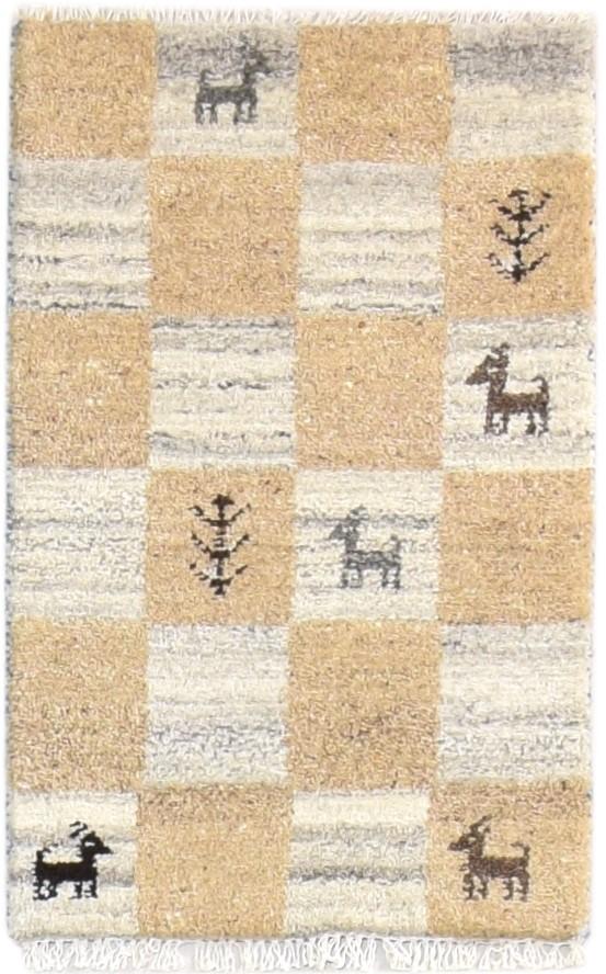 Beige Wool Rug 2' X 2' Southwestern Hand Knotted Gabbeh Tribal Small Carpet 