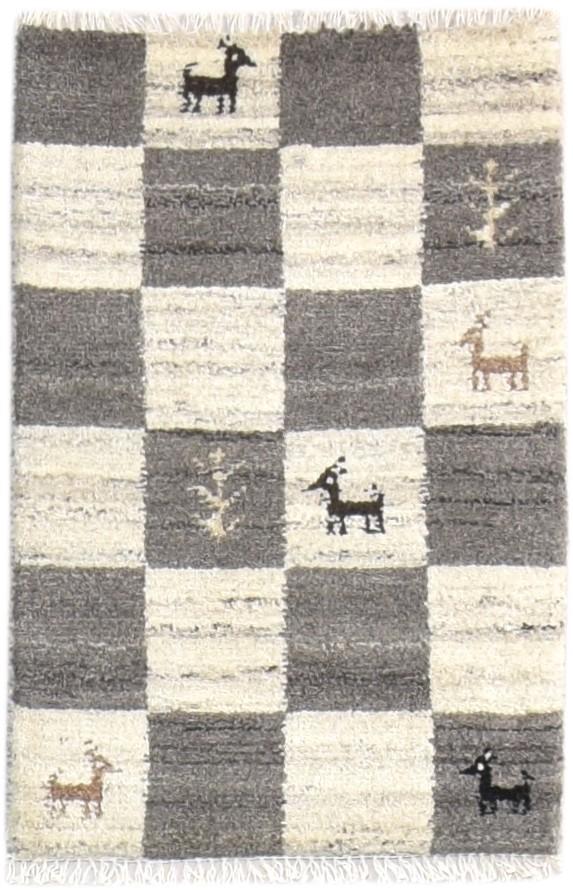 2' X 2' Rug Wool Grey Southwestern Hand Knotted Gabbeh Tribal Small Carpet 