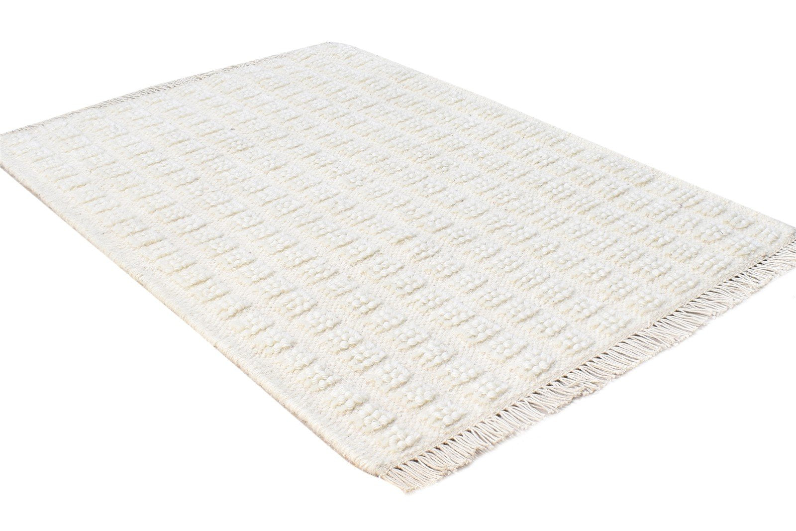 2X3 Rug Wool Off-White Modern Jacquard Loom Scandinavian Abstract Small Carpet 