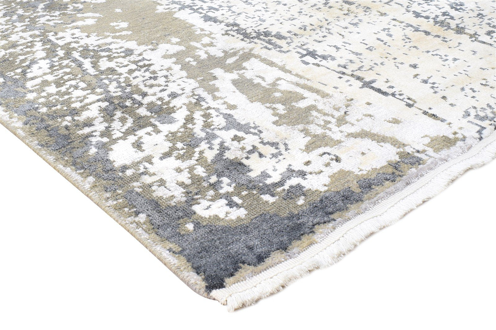 8X10 Rug Wool / Silk Grey Modern Hand Knotted American Abstract Large Carpet 