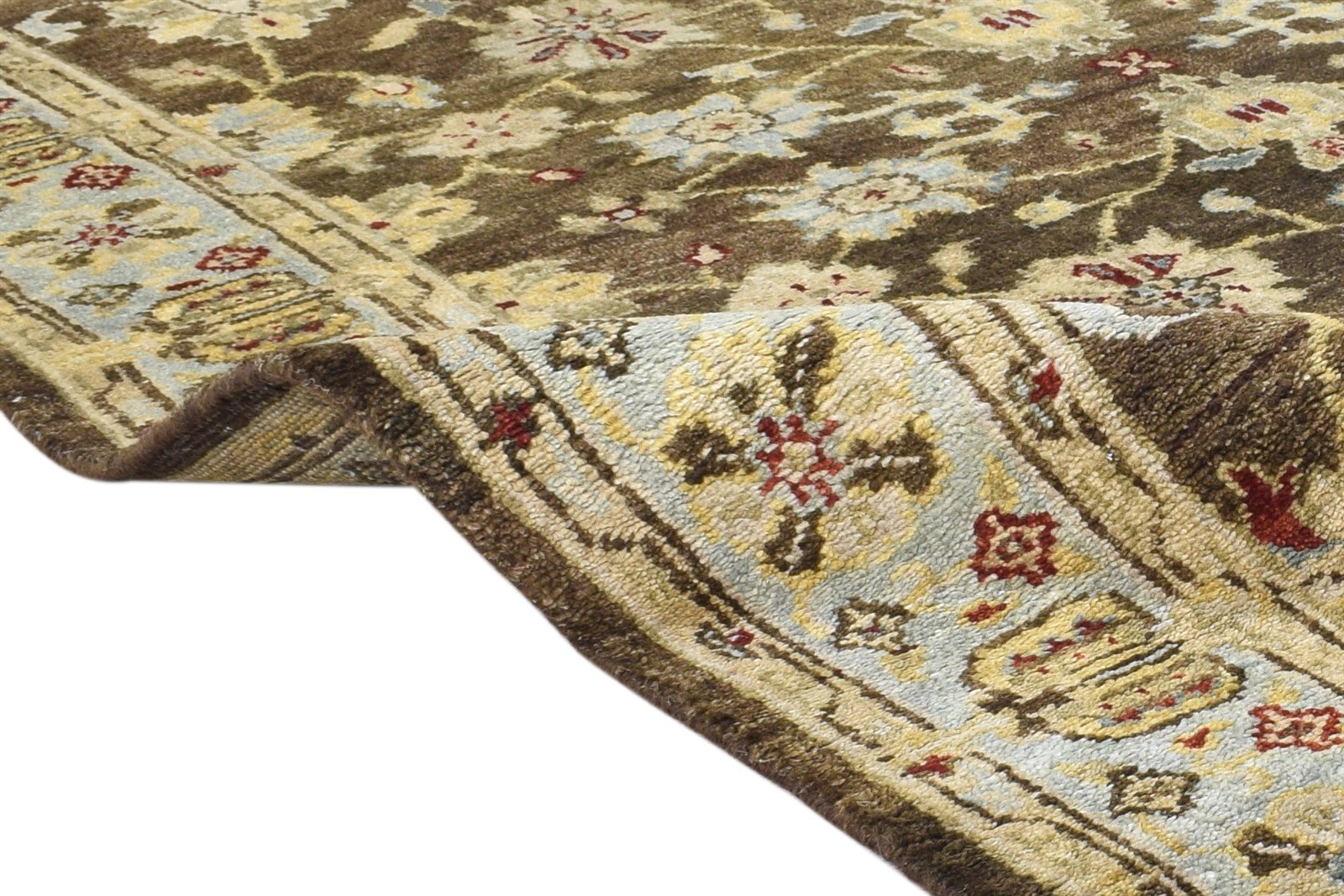 4' X 6' Rug Wool Brown Persian Hand Knotted Oushak Oriental Room Size Carpet 