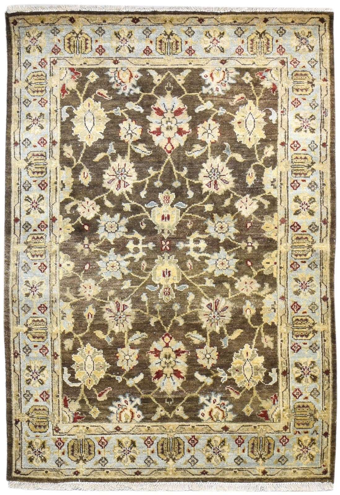 4' X 6' Rug Wool Brown Persian Hand Knotted Oushak Oriental Room Size Carpet 