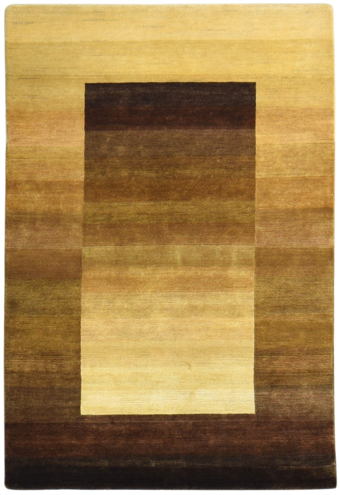 4X6 Rug Wool Brown Modern Hand Knotted Scandinavian Abstract Room Size Carpet 