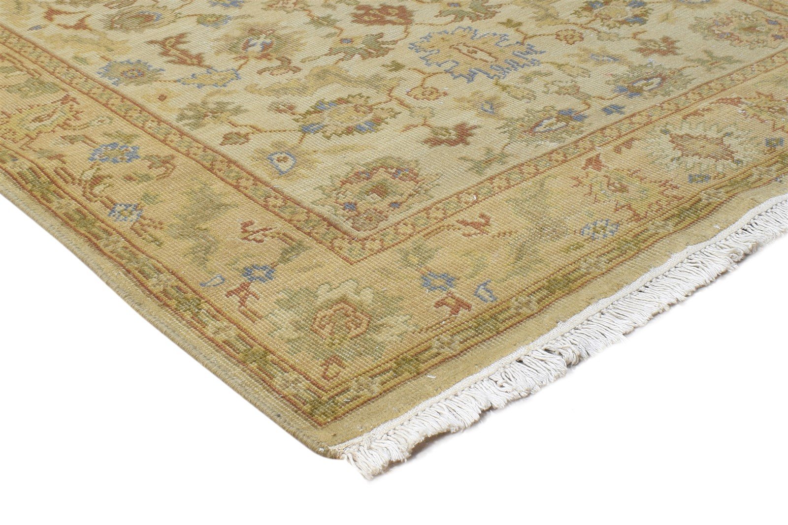 Wool Beige Rug 4' X 6' Persian Hand Knotted Oushak Oriental Room Size Carpet 