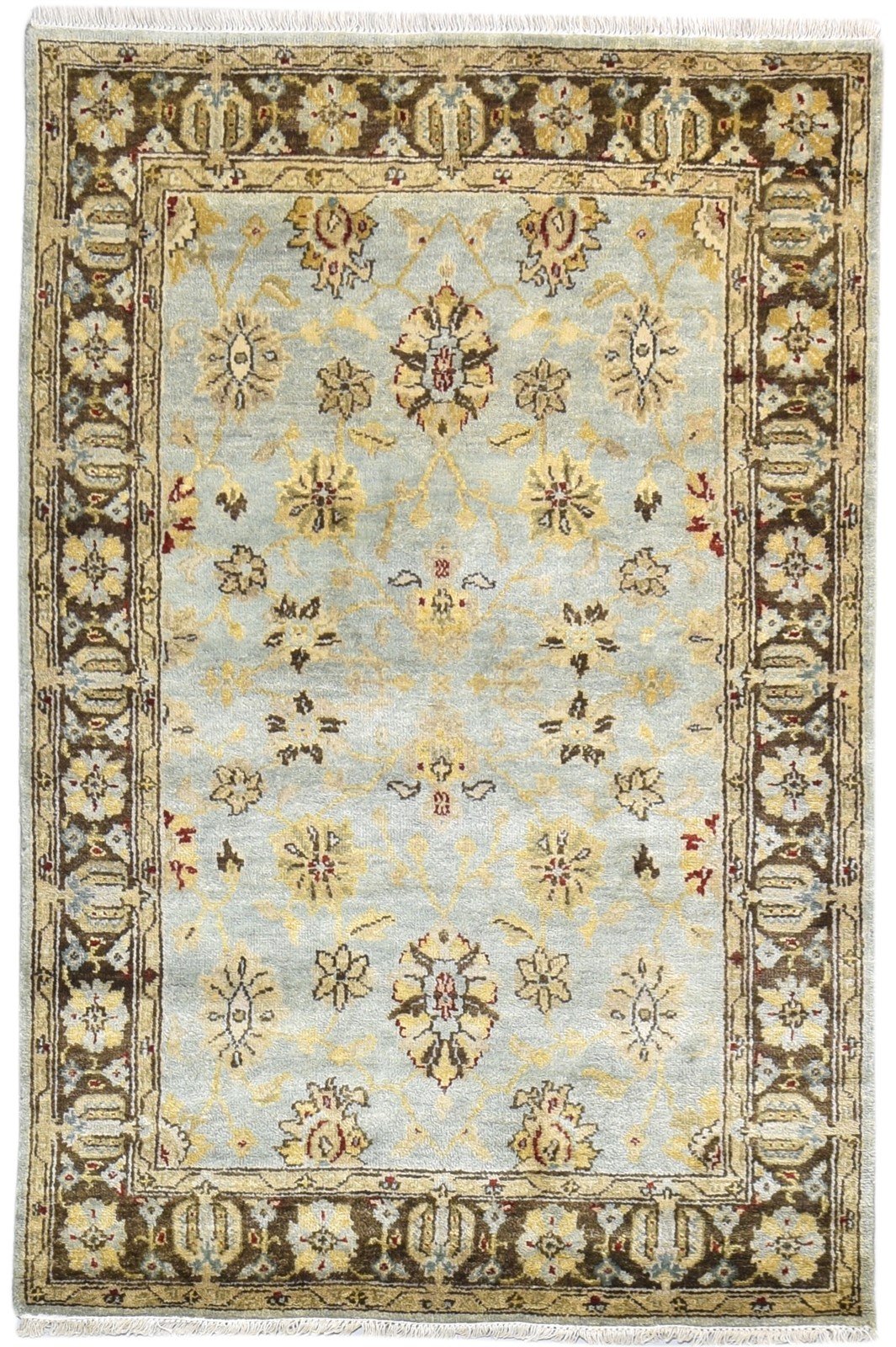 Blue Wool Rug 4' X 6' Persian Hand Knotted Oushak Oriental Room Size Carpet 