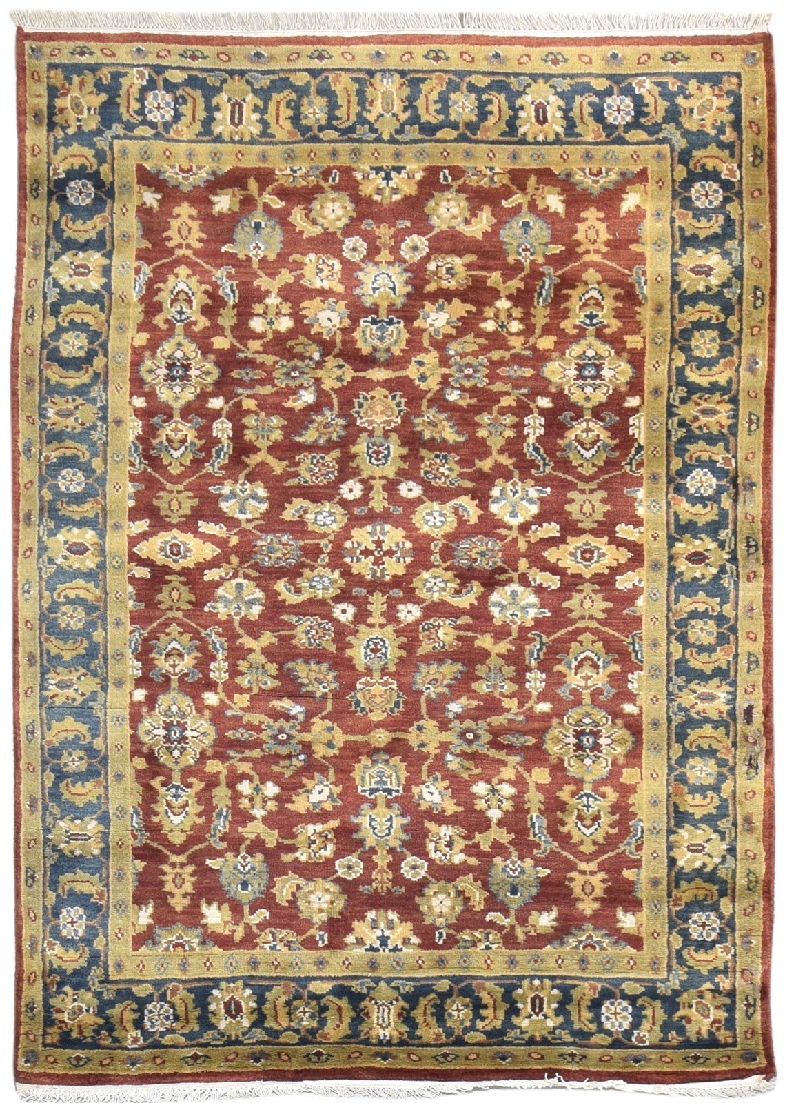 Wool Red Rug 4' X 6' Persien Hand Knotted Oushak Oriental Room Size Carpet 