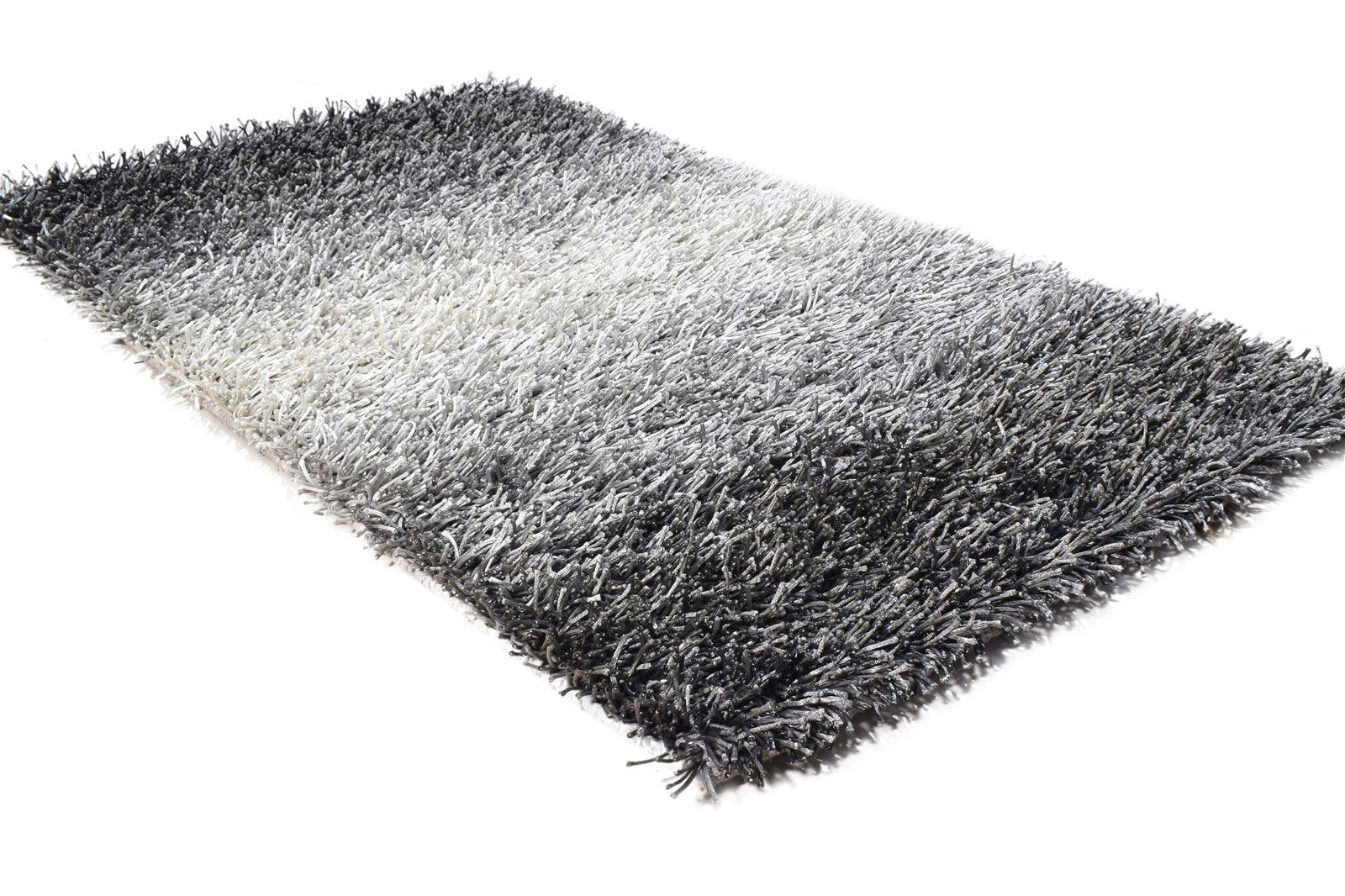 3' X 5' Rug Polyester Charcoal Shag Hand Woven Scandinavian Solid Small Carpet 