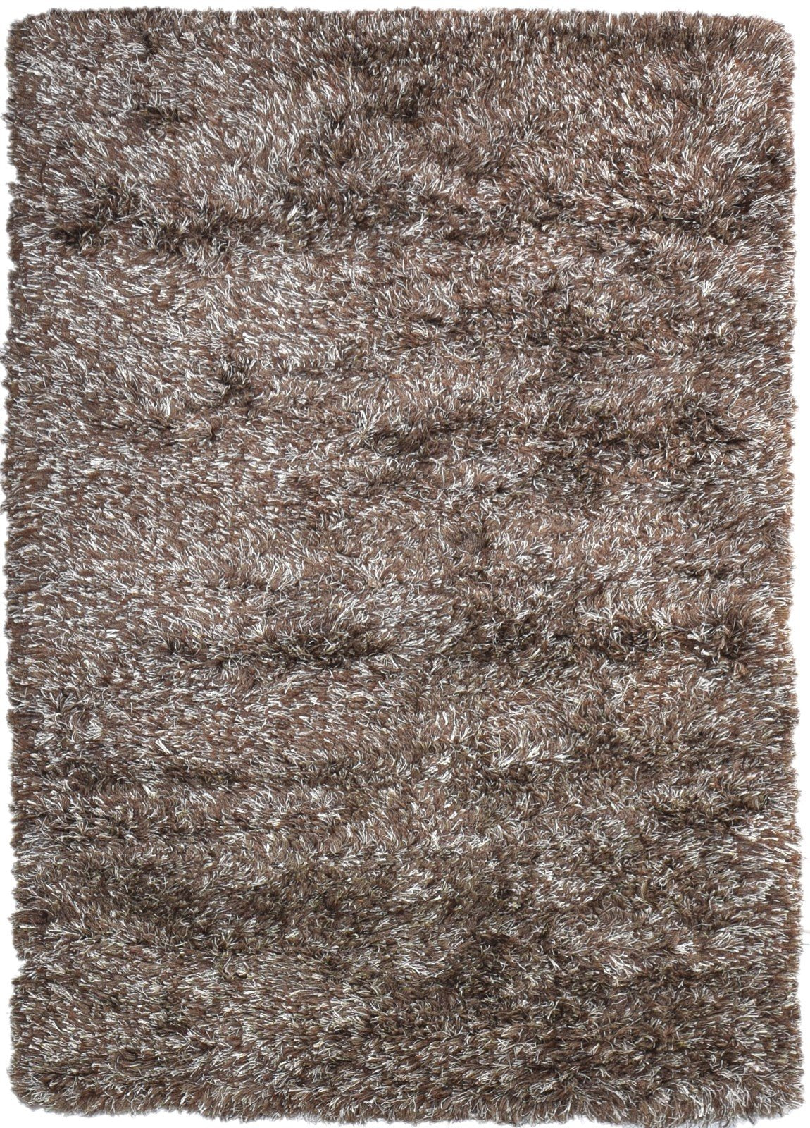 4' X 6' Rug Polyester Brown Shag Hand Woven Scandinavian Solid Room Size Carpet 