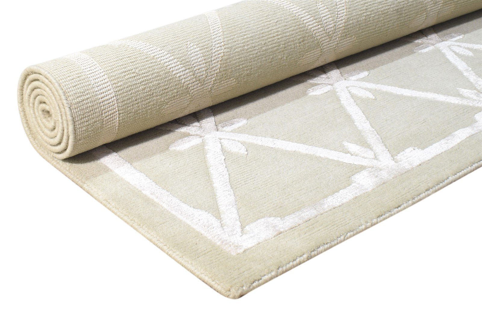 Hand Knotted Grey Wool / Silk Rug 4X6 Modern Scandinavian Nordic Room Size  Area Rug 