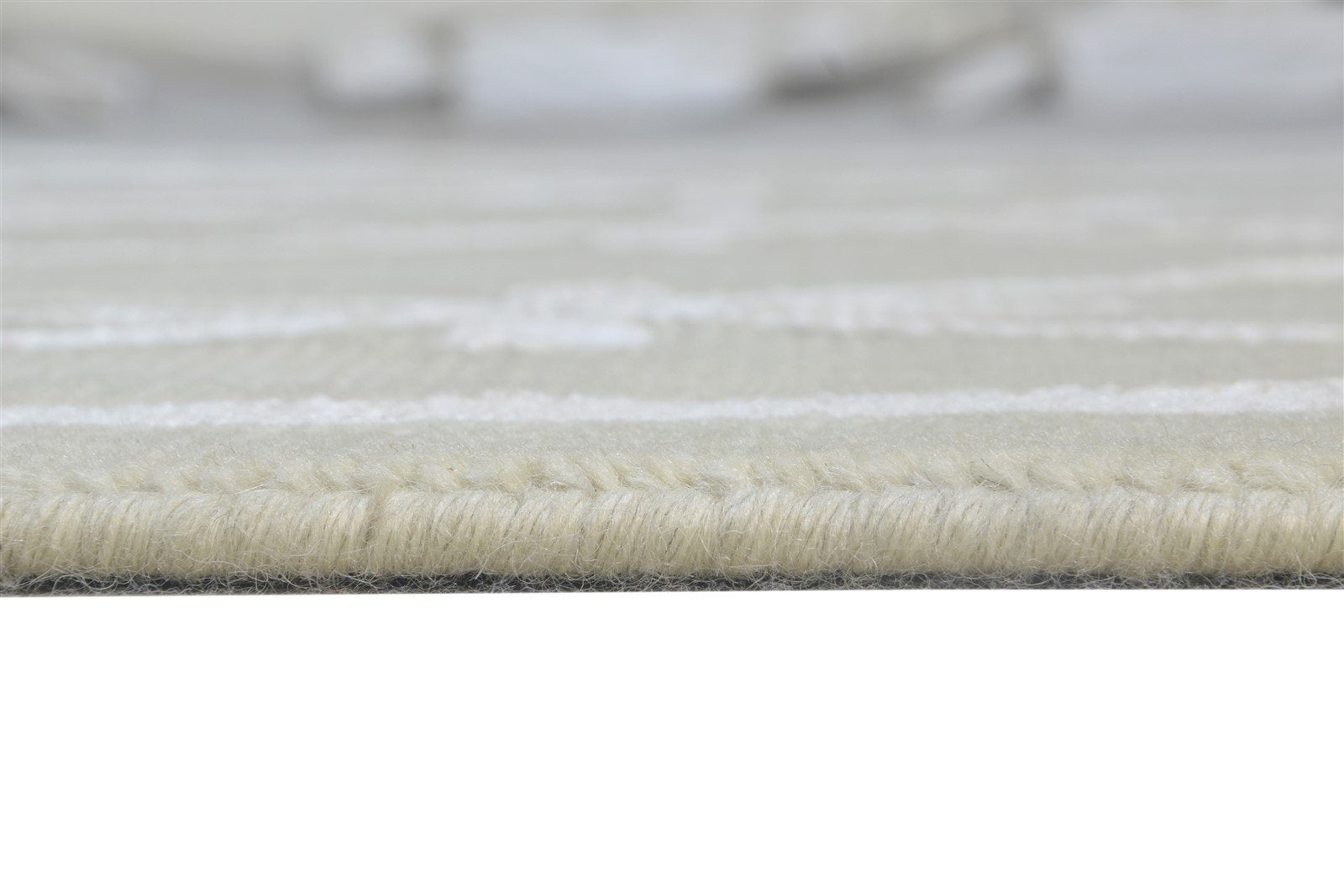 Hand Knotted Grey Wool / Silk Rug 4X6 Modern Scandinavian Nordic Room Size  Area Rug 