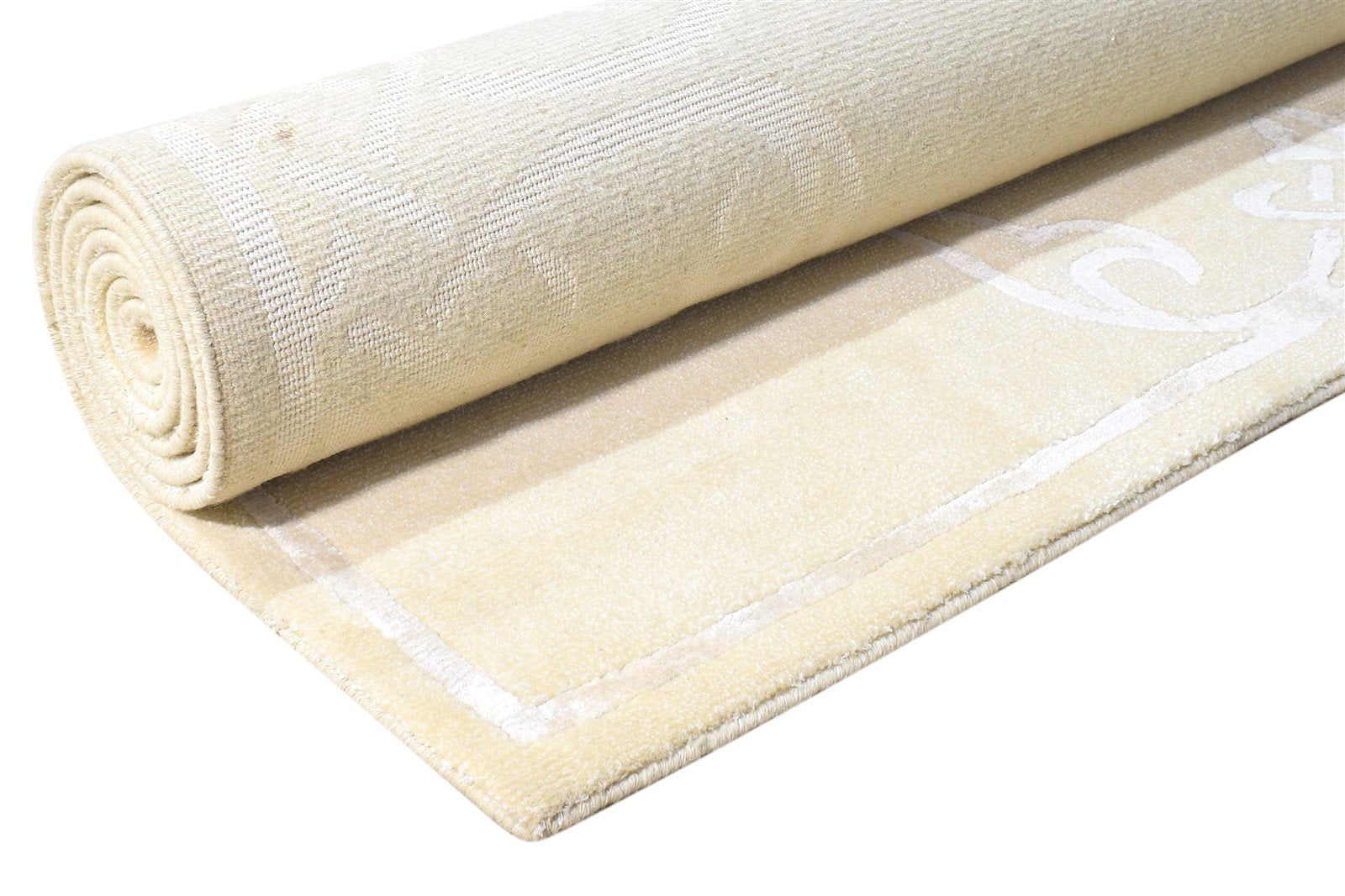 6X9 Rug Silk Beige Modern Hand Knotted Scandinavian Abstract Room Size Carpet  Area Rug 