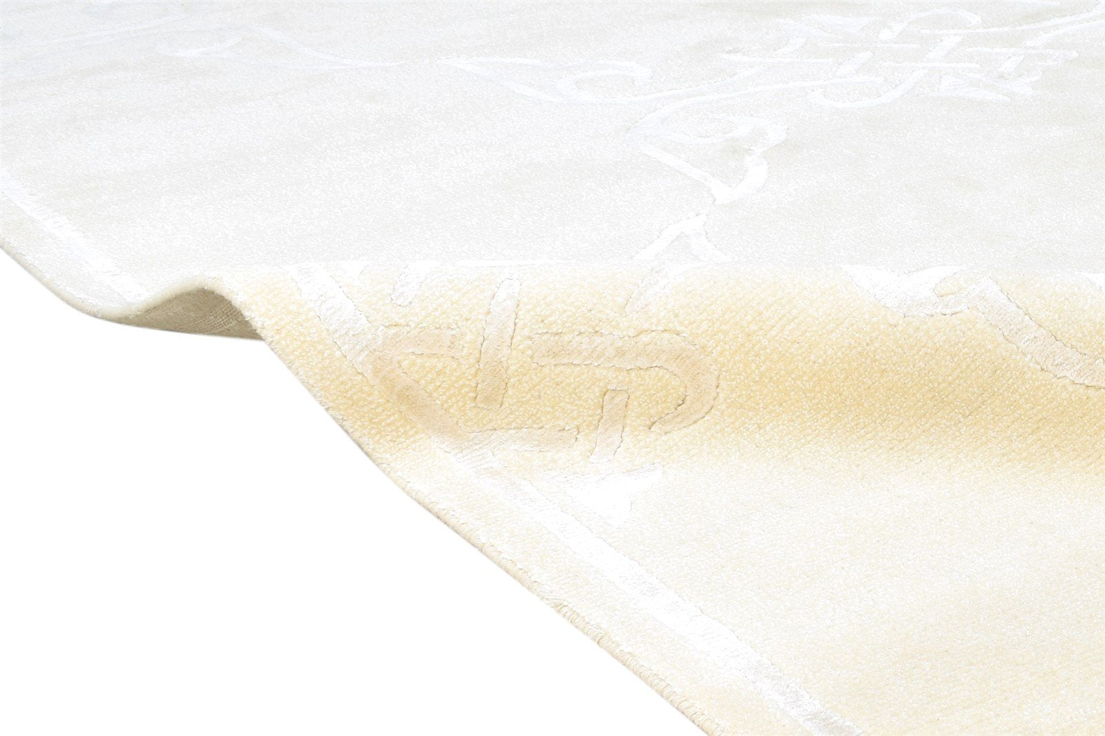 6X9 Rug Silk Beige Modern Hand Knotted Scandinavian Abstract Room Size Carpet  Area Rug 
