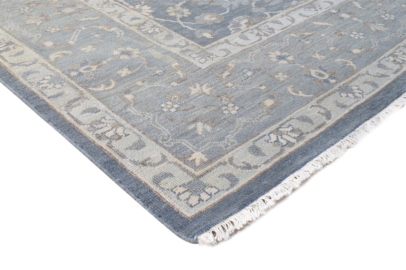 Grey Wool Rug 8' X 10' Persien Hand Knotted Oushak Oriental Large Carpet 