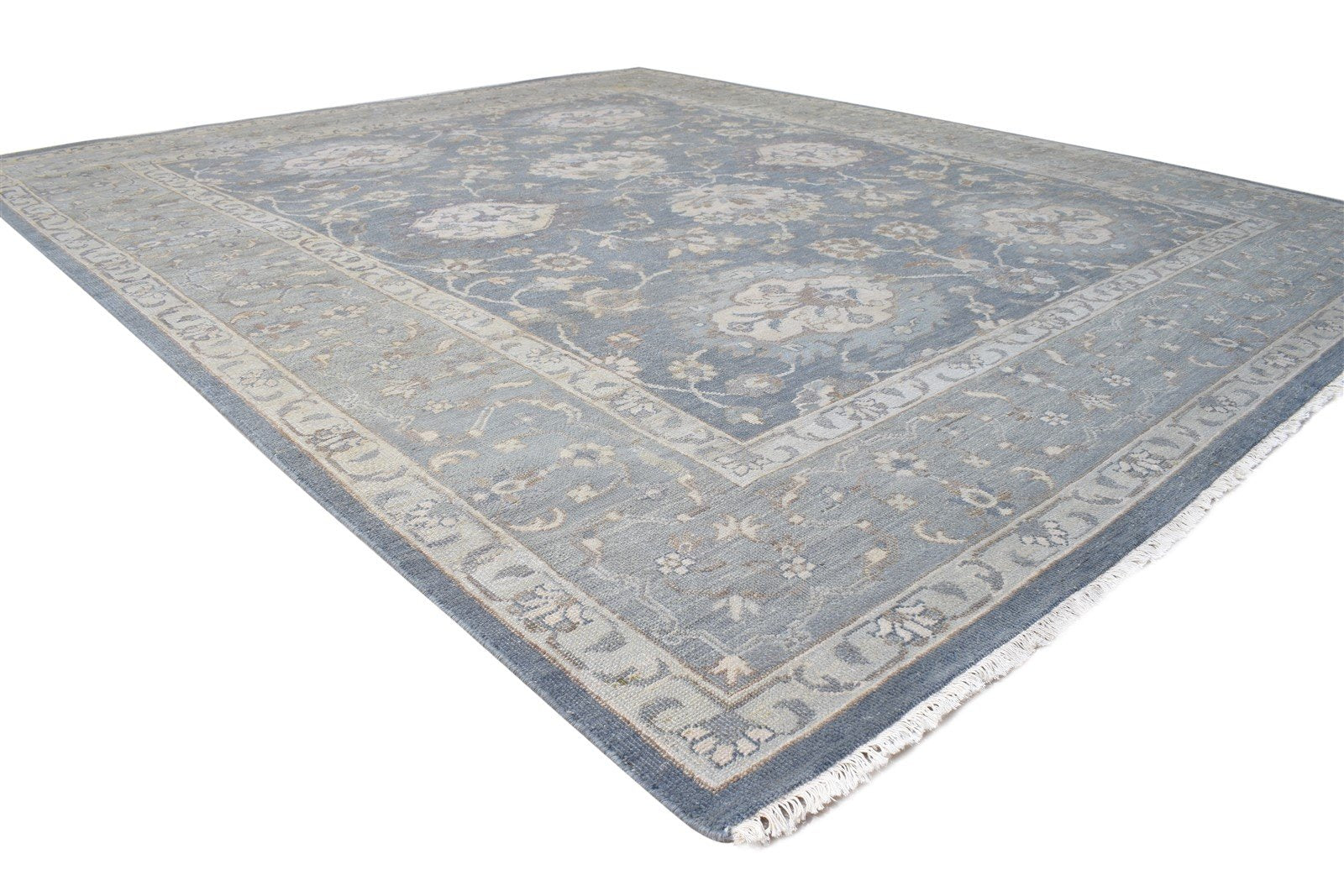 Grey Wool Rug 8' X 10' Persien Hand Knotted Oushak Oriental Large Carpet 