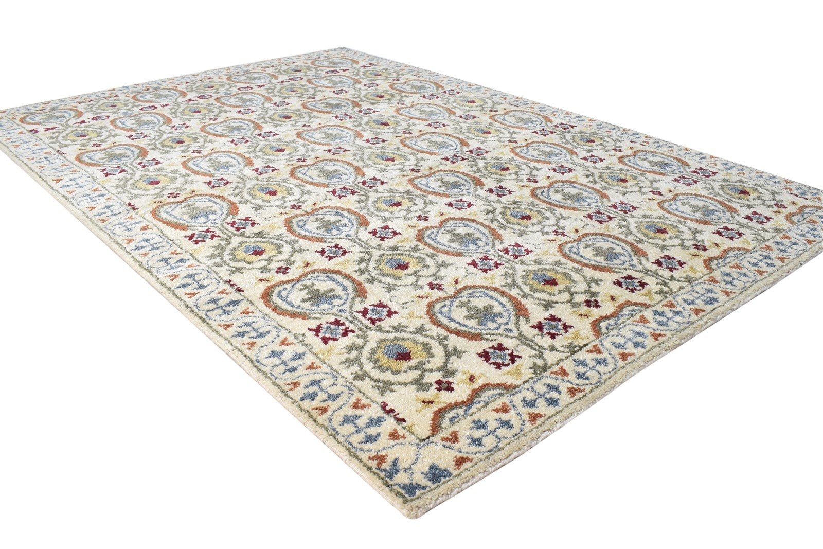 4' X 6' Rug Wool Beige Persian Hand Knotted Kashan Oriental Room Size Carpet 