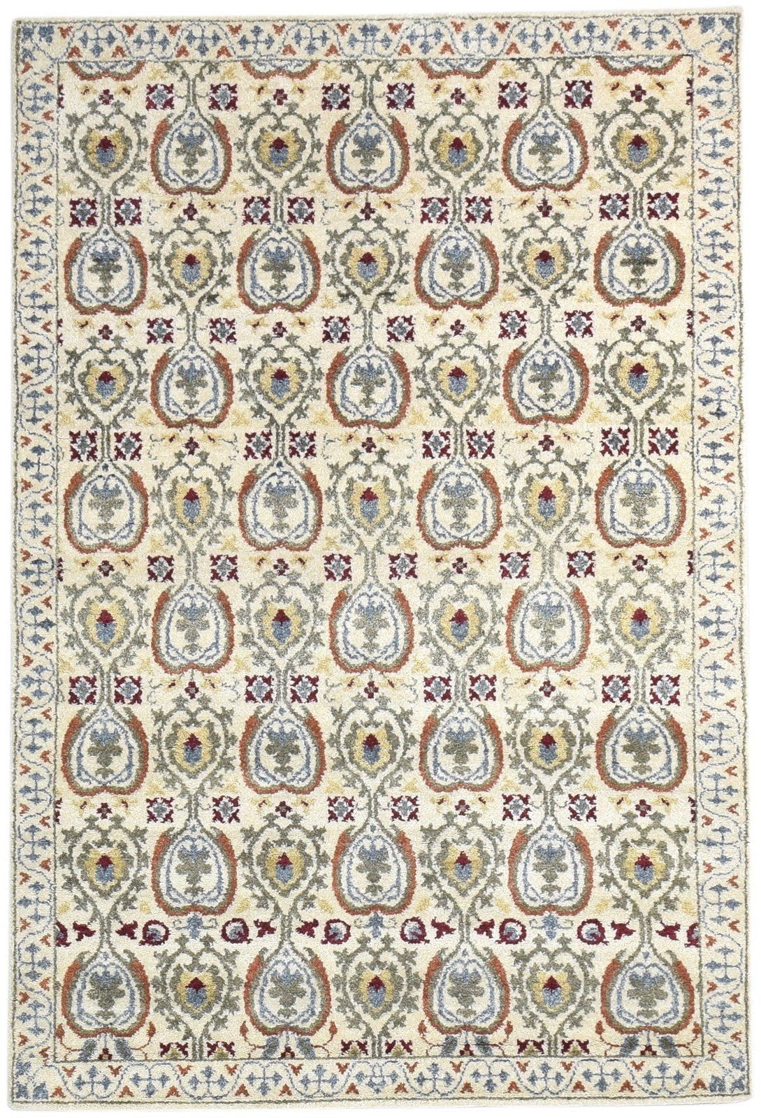 4' X 6' Rug Wool Beige Persian Hand Knotted Kashan Oriental Room Size Carpet 