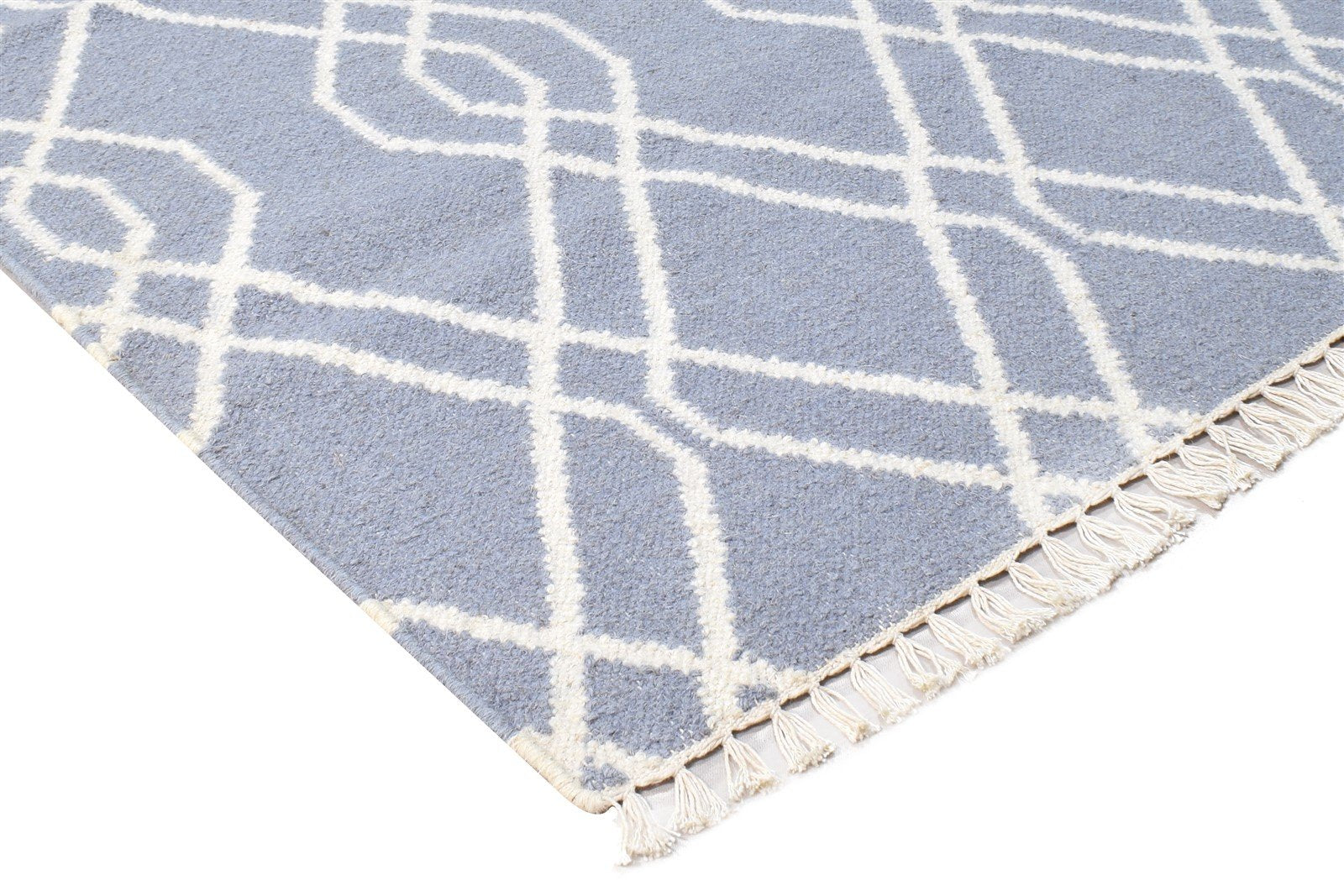 3' X 5' Rug Wool Grey Modern Dhurrie Moroccan Trellis Small Carpet 