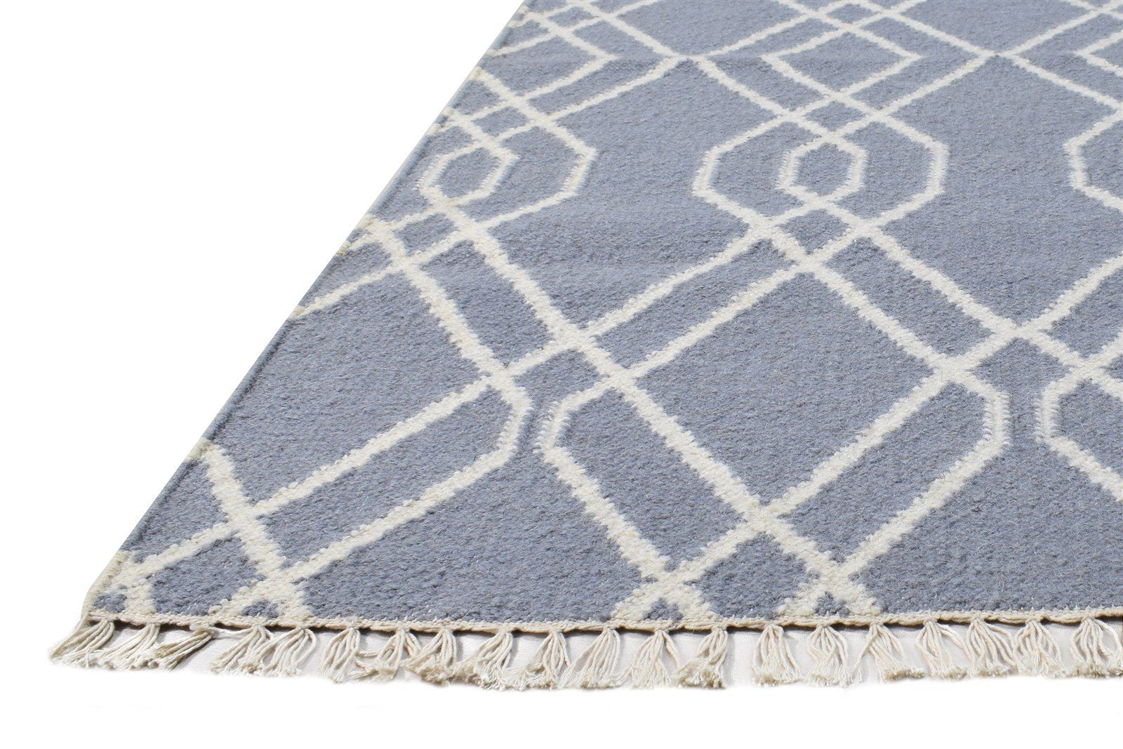 3' X 5' Rug Wool Grey Modern Dhurrie Moroccan Trellis Small Carpet 