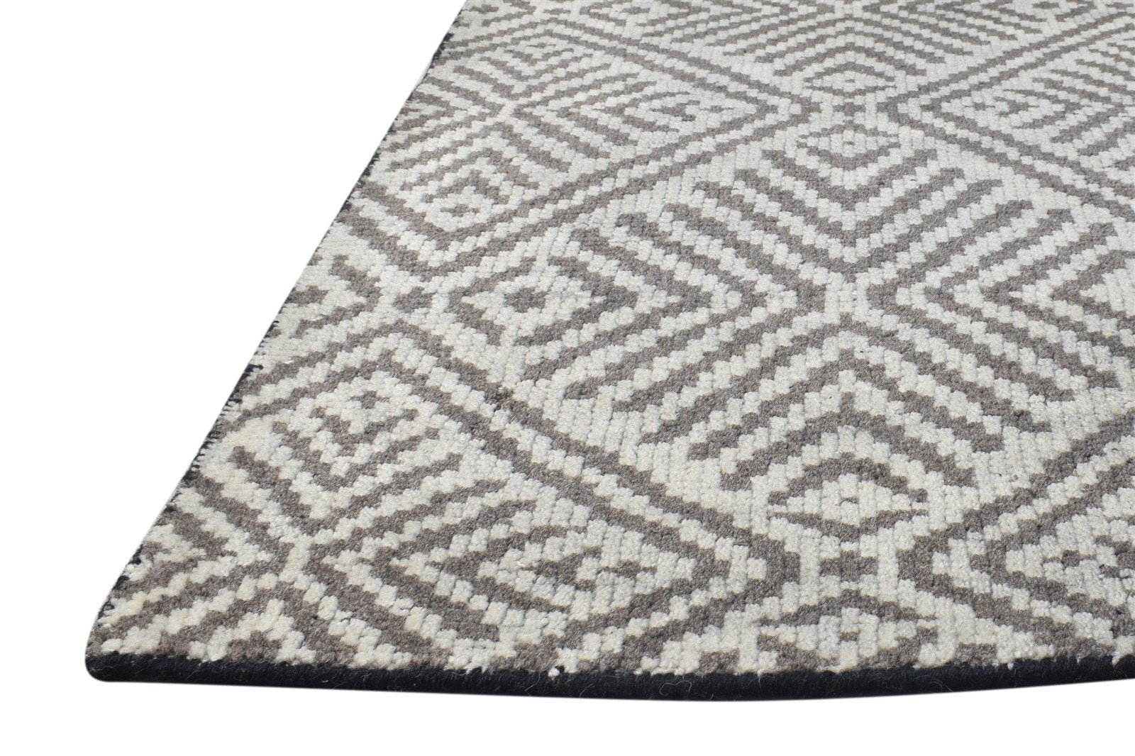 Wool Grey Rug 2' X 3' Modern Hand Knotted Scandinavian Nordic Small Carpet 