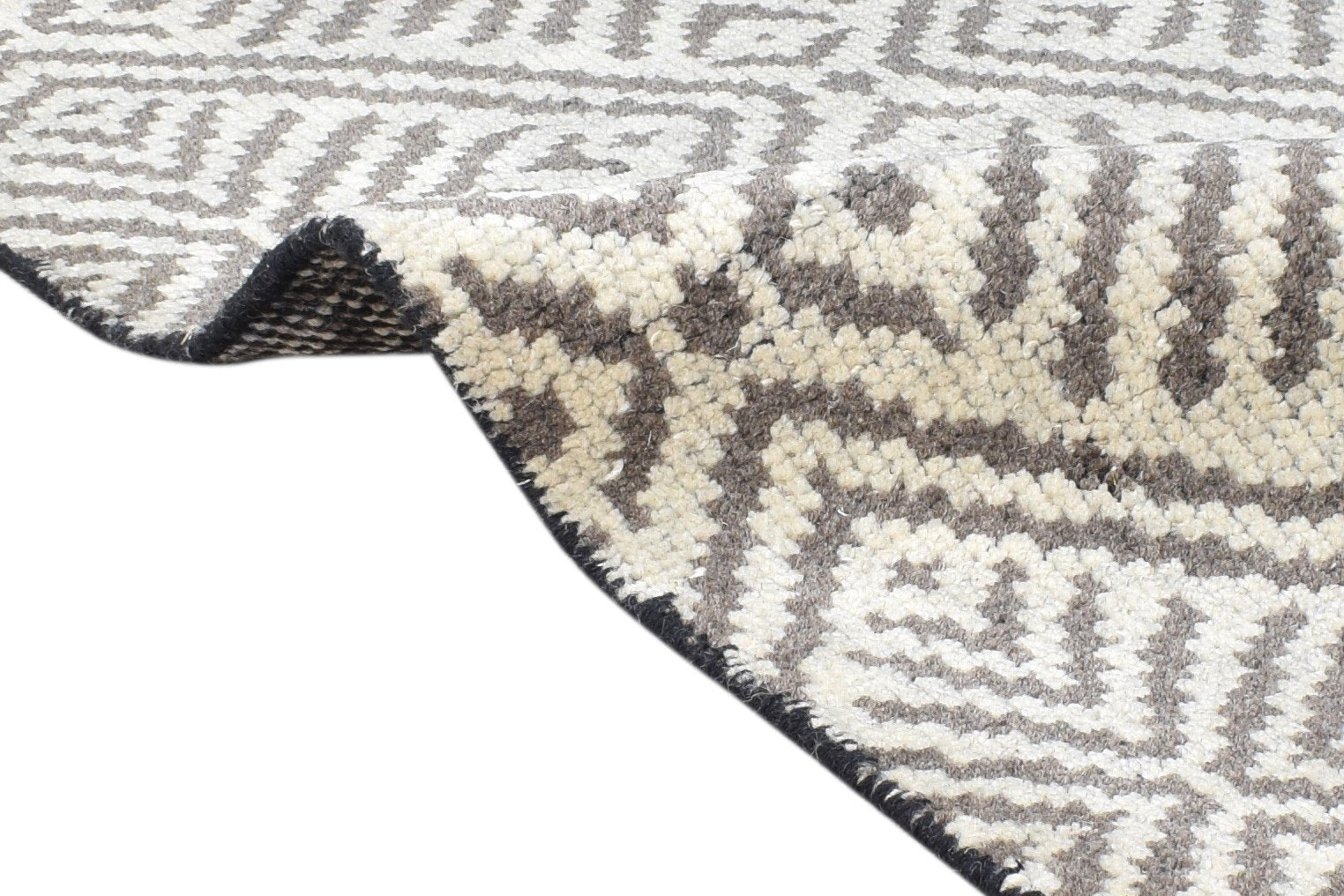 Wool Grey Rug 2' X 3' Modern Hand Knotted Scandinavian Nordic Small Carpet 