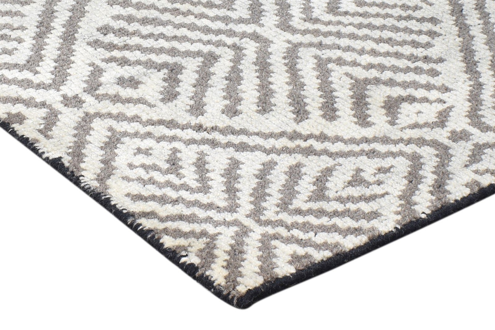 Wool Grey Rug 2' X 3' Modern Hand Knotted Scandinavian Nordic Small Carpet 