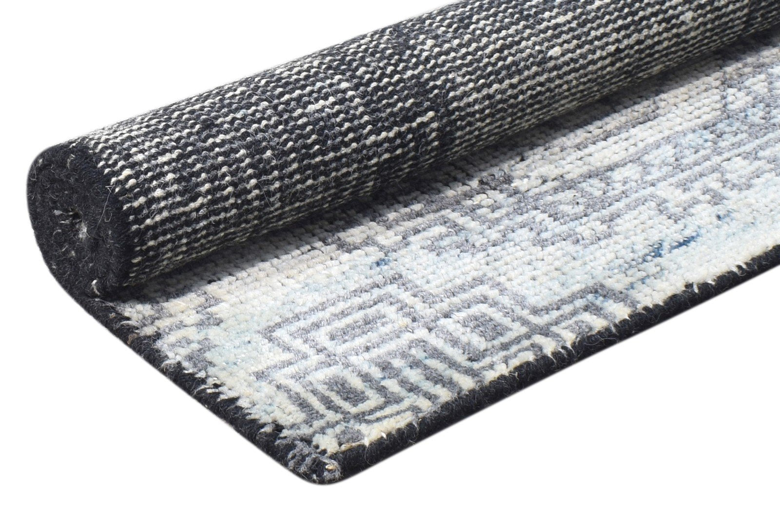 Wool Grey Rug 2' X 3' Modern Hand Knotted Scandinavian Nordic Small Carpet 