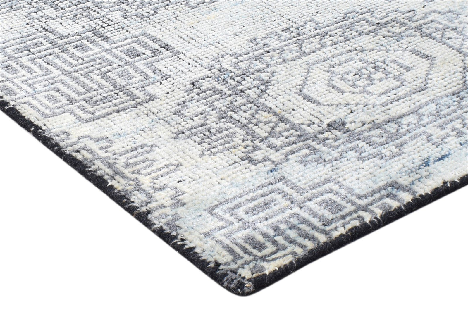 Wool Grey Rug 2' X 3' Modern Hand Knotted Scandinavian Nordic Small Carpet 