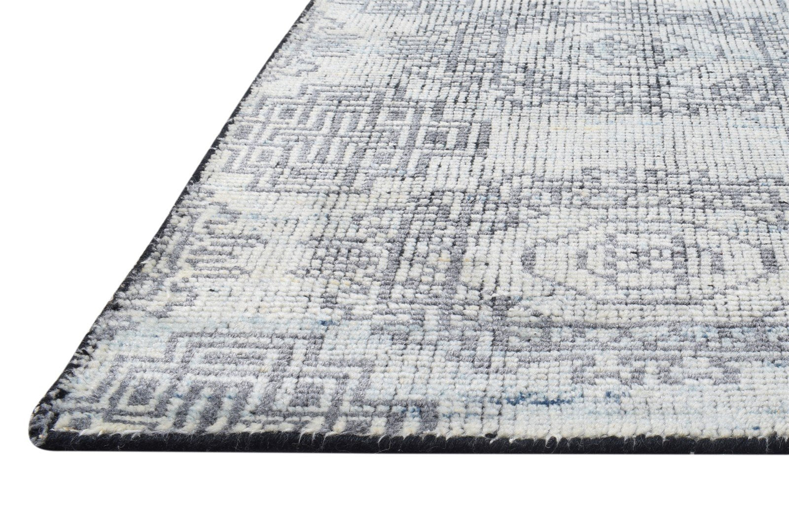 Wool Grey Rug 2' X 3' Modern Hand Knotted Scandinavian Nordic Small Carpet 