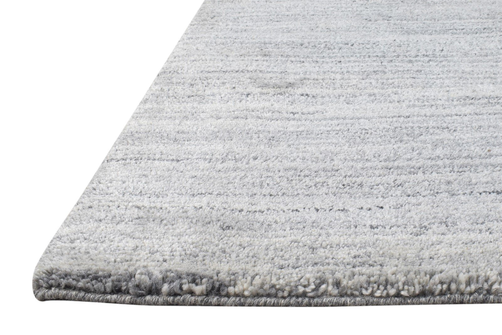 Hand Knotted Grey Wool Rug 2' X 3' Shag Scandinavian Solid Small Carpet 