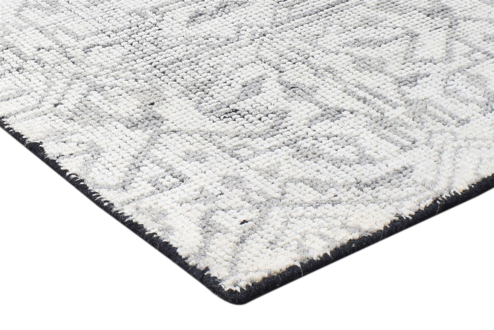 Wool Grey Rug 2' X 3' Modern Hand Knotted Scandinavian Nordic Small Carpet 