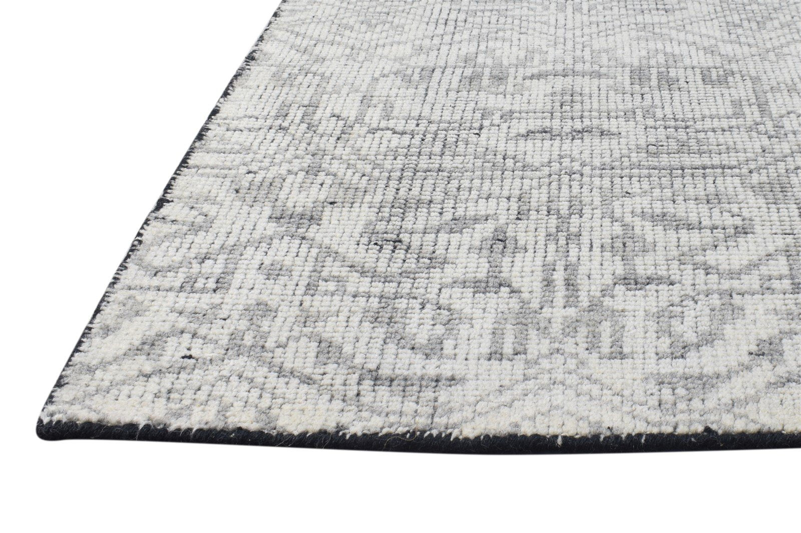 Wool Grey Rug 2' X 3' Modern Hand Knotted Scandinavian Nordic Small Carpet 