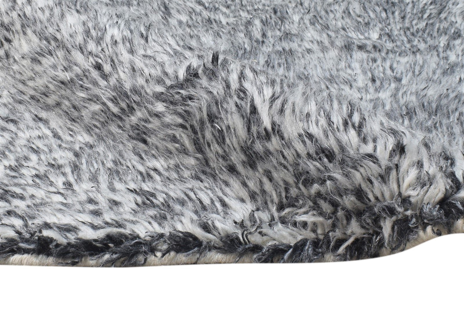 Grey Wool Rug 2' X 3' Shag Hand Knotted Scandinavian Solid Small Carpet 