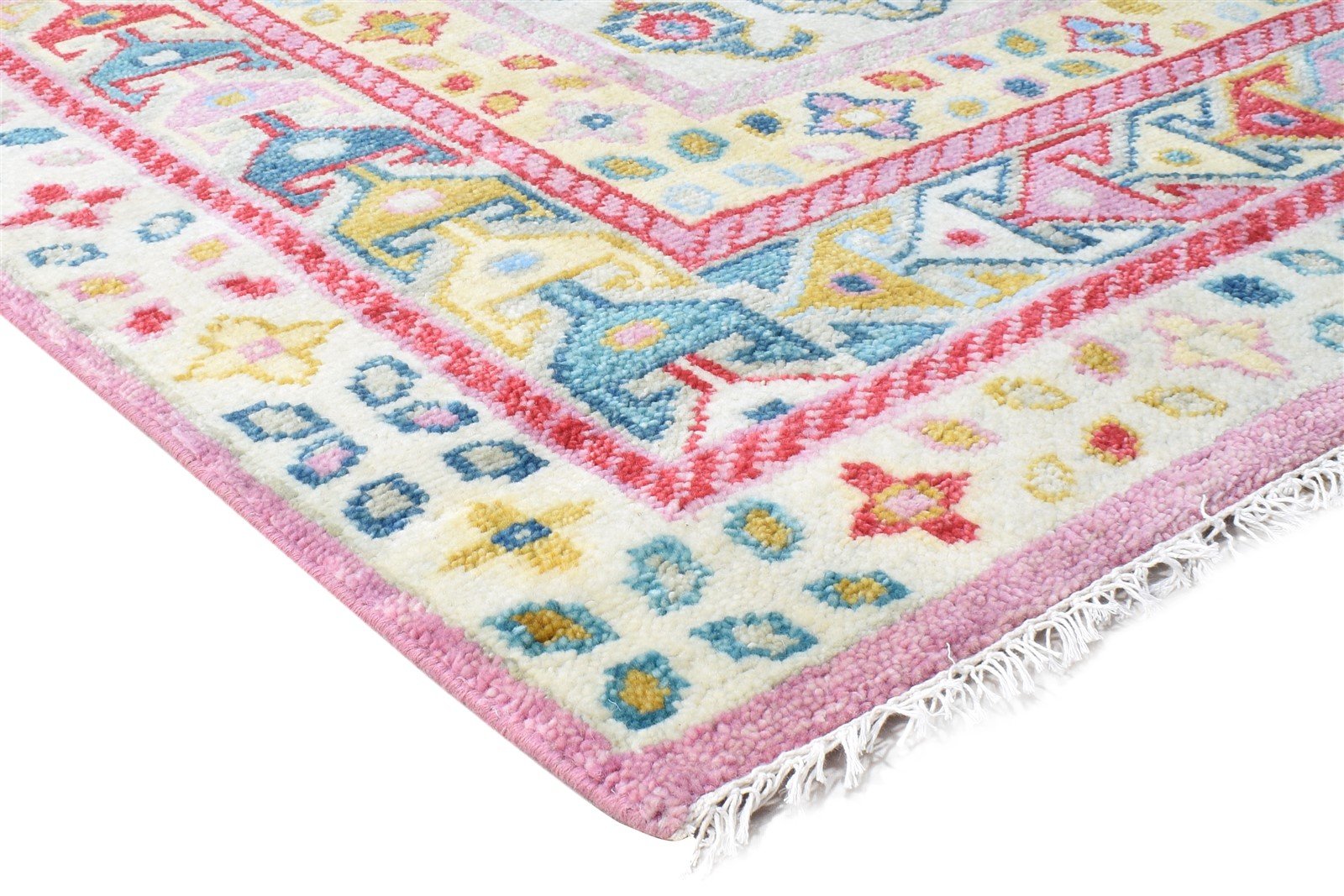 8' X 10' Rug Wool Pink Modern Hand Knotted Oushak Oriental Large Carpet 